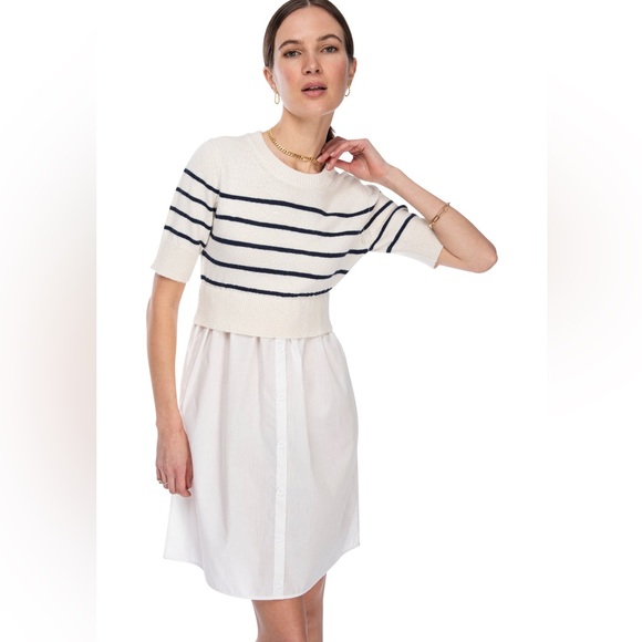 NWT B COLLECTION by BOBEAU SS mixed media dress size large - Picture 4 of 9